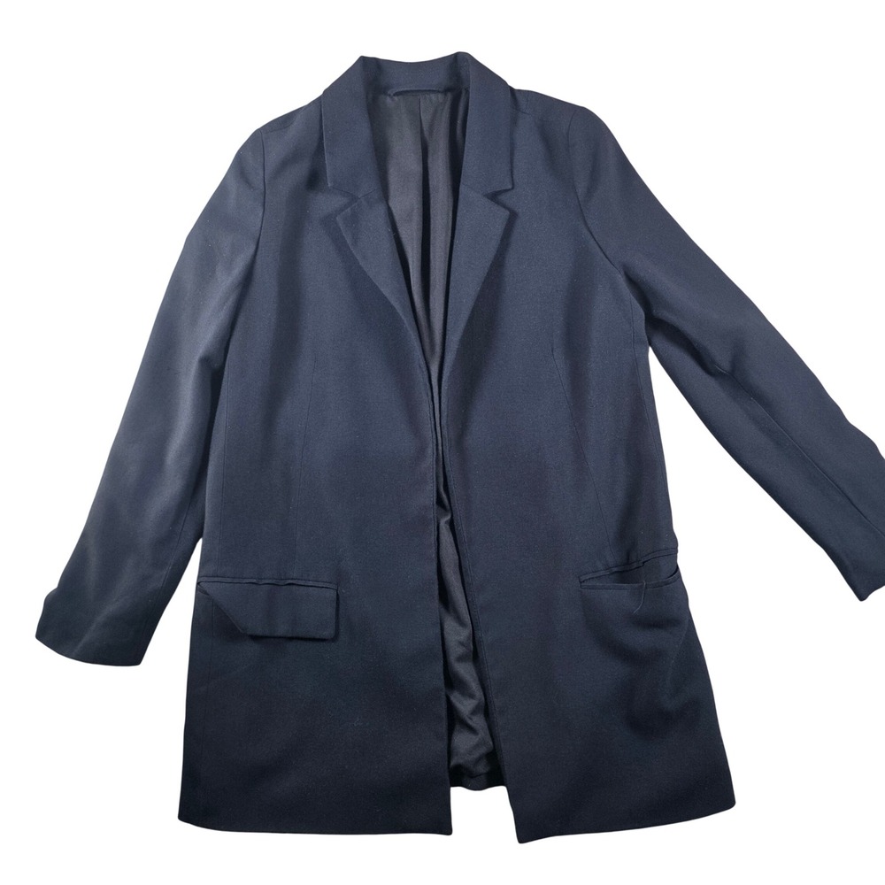 AllSaints Aleida Blazer Women US 6 UK 10 Black Open Front Lightweight WT016P